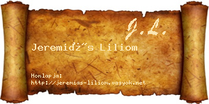 Jeremiás Liliom névjegykártya