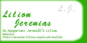 liliom jeremias business card